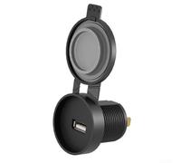 Caricatore rapido per veicoli con doppia porta USB A e porte, ricarica rapida PD e QC, realizzato in ABS ignifugo, adatto per moto, auto, ATV (singolo USB-A 2.4A)