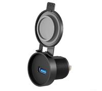 Caricatore rapido per veicoli con doppia porta USB A e porte, ricarica rapida PD e QC, realizzato in ABS ignifugo, adatto per moto, auto, ATV (USB-A QC 3.0 singolo)