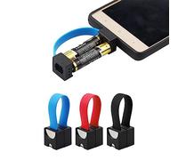 Caricatore rapido portatile del caricatore del telefono di emergenza alimentato dalle batterie AA 2pcs con micro USB/USB-C per il telefono universale (blue,micro usb)