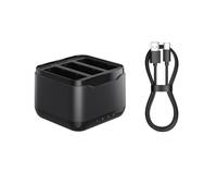 Caricatore Rapido Portatile per DJI Osmo 360 - Stazione di Ricarica Tripla con Slot per Memory Card e Protezione da Sovraccarico - Compatibile con Accessori Osmo Action 5 Pro