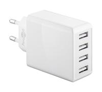 GOOBAY 44962 - Caricabatterie USB, 5 V, 2 A, 4 vie, bianco