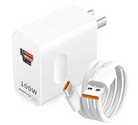 Caricatore rapido Supercharge da 100 W, 2 porte, caricatore rapido USB-A Power Delivery con cavo di ricarica da 6 A a tipo C, 1 m, per Honor Magic7 Pro 7 Lite 6Lite 6Pro X6b 200 Smart Pad