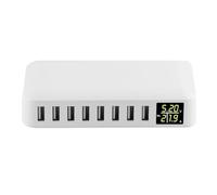 Caricatore Rapido USB A 8 Porte Da 60 W QC3.0 HUB Smart Quick Charge Display A LED Stazione Di Ricarica Multipla Telefono Cellulare Desktop Home