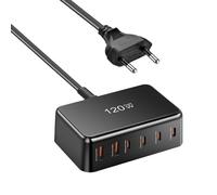 Caricatore rapido USB C, caricatore portatile per telefoni e tablet | attrezzatura di ricarica 120 W 6 porte per smartphone, computer dispositivo mobile uso quotidiano