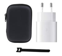 Caricatore rapido USB C da 25 W + Bolsa de cable per Apple iPhone 17 16 15 14 13 12 11 E Pro MAX, iPad Pro Air 12.9-inch 13″ 11″, Samsung Galaxy Tab A11 A11+ A9 A9+ S11 Lite S10 FE+, A57 A17 A16