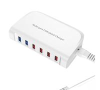 Caricatore Rapido USB C, Stazione di Ricarica Portatile 6 Porte per Vari Dispositivi, Compatibile con Caricatori USB per iPhone iPad, Samsung, Google, Xiaomi, Huawei, ecc.