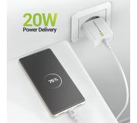 Caricatore Rapido USB Mayaxess 20W USB-A con Cavo USB-C Bianco
