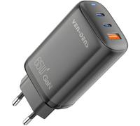 Caricatore rapido Ven - Dens GaN Pro 65W con 2x USB - C e USB - nero