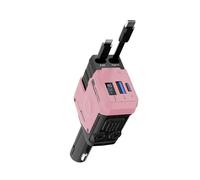 Caricatore retrattile da auto, 4 in 1, caricabatterie retrattile per telefono con ricarica rapida da 66 W, 2 cavi retrattili e 2 porte USB-C USB-A, compatibile con iPhone 17/16/15/14/13/12, Samsung