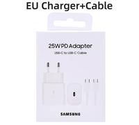 Caricatore Samsung Originale 25W USB-C EU per S23 S22 S21 A54 A34 Note 20 10+