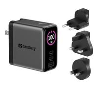 Caricatore Sandberg Travel Charger PD100W Display USB-C e USB-A