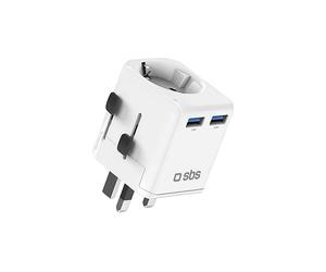CARICATORE SBS Adattatore Universale, Porte USB 2, Dispositivi elettronici compatibili con Trasparente