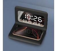 Caricatore senza fili 3 in 1, display di ora e temperatura, sveglia per camera da letto e scrivania, stazione di ricarica compatibile con 16 15 14 13 12 11 Pro Max/Mini/Plus/XR/X/8, 2/3/4/Pro/Pro 2, c