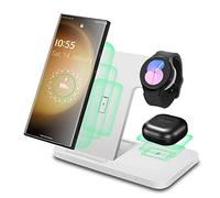 Caricatore senza fili 3 in 1, pieghevole e veloce per Samsung Galaxy Watch 7/Ultra/6/5 Pro/5/4/3, S24 S23 S22+ S21 S20 Ultra FE/Note/Z Flip Fold 6 5 4, Galaxy Buds