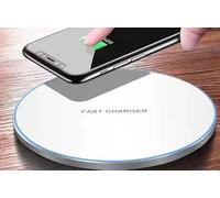 Caricatore senza fili Design ultra sottile 100 W, stazione di ricarica a induzione senza fili, cavo tipo-C/USB 1 metro, nero, bianco o grigio argento (bianco + cavo 1 m + adattatore USB/tipo C)