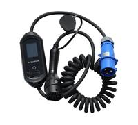 CARICATORE SMARTRONICA Trasformatore con cavo 5 metri a spirale EV Charger Tipo 2 con spina CEE blu 32A