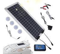 Caricatore solare a goccia - Mantenitore della batteria solare, Caricabatteria solare per auto | Caricatore lento impermeabile da 100 W, manutenzione di energia del pannello solare a doppia uscita per