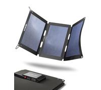 Caricatore solare da esterno, pannello solare flessibile, sistema solare per campeggio, caricatore solare impermeabile con una potente capacità di ricarica di 18W, 2 porte USB, nero.