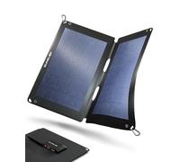Caricatore solare da esterno, pannello solare flessibile, sistema solare per campeggio, caricatore solare impermeabile con una potente capacità di ricarica di 12W, 2 porte USB, nero.