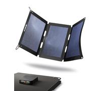 Caricatore solare da esterno, pannello solare flessibile, sistema solare per campeggio, caricatore solare impermeabile con una potente capacità di ricarica di 18W, 2 porte USB, nero.