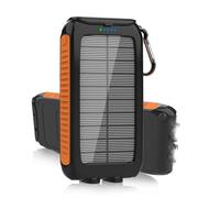 Caricatore solare Power Bank, 49800mAh Caricatore portatile del telefono con Type-C e doppie porte USB-A, Doppia torcia a LED, Ricarica rapida 15W, Pannello solare impermeabile