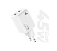 Caricatore Subblim GaN 45W Doppia USB-C Ultra Compatto Ricarica Rapida