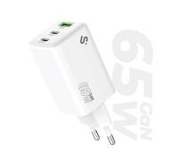 Caricatore Subblim GaN 65W 2x USB-C 1x USB-A Power Delivery PPS Bianco