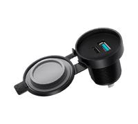 Caricatore Telefonico Per Auto | Adattatore Ricarica Rapida Doppia Uscita - Caricatore Rapido Per Moto Con Copertura,Per Telefono Tablet Motoveicolo Camion RV Uso Nautico Viaggi Esterno