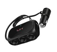 Caricatore Telefono per Auto | Adattatore Ricarica Auto 12V 24V 3 Prese | Portatile Divisore Display LED Tensione Accessori Veicolo per Tablet Telefono Tutti i Dispositivi