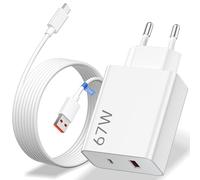 Caricatore turbocharge da 67 W, con cavo di ricarica da 2 m, 6 A, tipo C, per Xiaomi, 2 porte, 45 W, USBC, caricabatterie USB, caricabatterie rapido per Xiaomi 14T, 13Pro, 12T, 14, Ultra Redmi Note