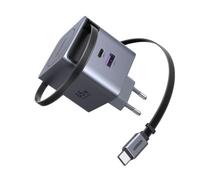 Caricatore Ugreen Nexode Pro 65W GaN Cavo USB-C Retrattile USB-A