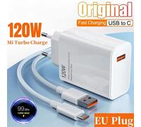 Caricatore ultra veloce da 120 W QC 5.0 Spina UE Cavo tipo C 6A 67 W 55 W 33 W Adattatore di ricarica rapida per iPhone Huawei 2025