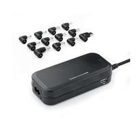 Caricatore universale - 90 W, 2 porte USB, 12 adattatori, tensione 12-20 V, progettato per laptop, facile da usare e compatibile.