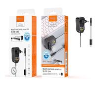 Caricatore universale - Caricatore manuale da 12 W, 1 A, 3 V-12 V, 6 connettori, cavo da 1,2 m, ideale per vari dispositivi elettrici.