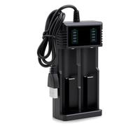 Caricatore USB 18650, caricatore universale per batterie 3,6 V/3,7 V 14500 16340 18500 18490 18350 17670 17500 22650 con cavo USB, ricarica intelligente
