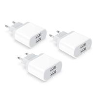 Caricatore USB, 2.1A/5V 3-Pack Presa for iPhone 14 13 12 11 Pro Max/XS/XR/X/8/7/6/6S Plus, Samsung Galaxy, 2Port Alimentatore Spina Muro Adattatore Caricabatterie Spine Carica Batterie Nisiyama