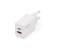 DIGITUS Caricabatterie USB - USB-C e tipo A - 2 porte - fino a 20 W - Caricabatterie rapido - Adatto per cellulari, tablet, smartwatch e cuffie Bluetooth - Bianco