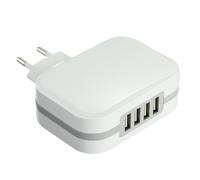 CARICATORE USB 4 PORTE 6.8A RICARICA RAPIDA ADATTATORE UNIVERSALE NERO