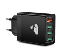 Caricatore USB, 4 Porte Caricatore USB da Muro 40W QC 3.0 Carica Rapida CaricabatterieUSB Multiplo Alimentatore PresaUSB per Samsung Galaxy S21 S20 A71 A51, iPhone 15 14 13 12 11 X, Xiaomi, Huawei