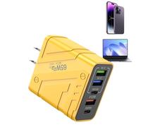 Caricatore USB - 65 W caricatore di rete multiporta con protezione corto-circuito, blocco di tipo C, per telefono, desktop, laptop, tablet, PC