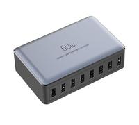 Caricatore USB 8 Porte Caricabatterie Multiplo da 50W Presa USB Multiple 5V/2.4A Ricarica Rapida Charger con Spina EU per iPhone 15 14 13 12 11 X, Samsung Galaxy S20 S10, Cellulare, Huawei ecc