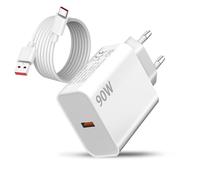 Caricatore USB 90 W e cavo per Xiaomi 17 15 Ultra/15 Pro/14T 13T 12T 14 13 12 Lite, Redmi Note 15 14 Pro+ 5G/13 13C 12 11 14C, Poco X7 X6 X5 F7 F6 M7 M6 HyperCharge 6AAdattatore Turbo Carica
