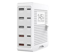 Caricatore USB A 10 Porte 145W QC3.0 Testa Di Ricarica Rapida Tipo Di Ricarica C3A PD PD Carica Rapida Head 20W, Auricolari E Cuffie Hub Di Ricarica-Stazione Di Ricarica USB -porta | 145 W Portab