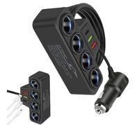 Caricatore USB a 4 vie con splitter per accendisigari - adattatore PD QC3.0 | Adattatore Versatile Per Accendisigari A 4 Vie Con Porte PD Da 30 W Ad Alta Velocità E Porte USB QC3.0, Progettato Per Carica