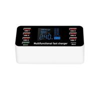 Caricatore USB a 8 porte QC3.0 Adattatore for caricabatterie for telefono a ricarica rapida Tipo C Caricatore rapido 20W PD,Distribuzione intelligente dell'energia