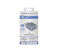 Caricatore USB A + C - Force Power - Cube 45W - UltraGaN - 100% Plastica Riciclata - Garanzia a vita