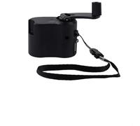 Caricatore USB a manovella manuale genera alimentazione per smartphone, tablet e altri dispositivi elettronici portatili alimentati tramite USB (nero)