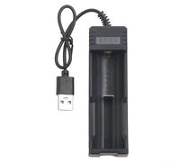 Caricatore USB a slot singolo/doppio per batterie al litio 3 da 7 V, compatibile con modelli 14500, 18500, 26650, inclusa protezione da inversione di polarità di sicurezza (slot singolo)