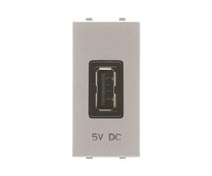 Caricatore USB Abb Zenit N2185.2 PL Tipo A 2A 1 Modulo Argento Z1161PL