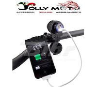 CARICATORE USB ALIMENTATORE USB 12V DOPPIA USCITA USB DA MANUBRIO MOTO O AUTO